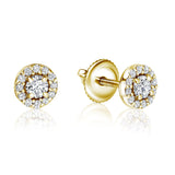 Mini Halo Diamond Earrings