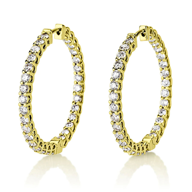 Legacy 3 carat Diamond Hoops - Yellow Gold