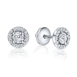 Midi Halo Diamond Earrings