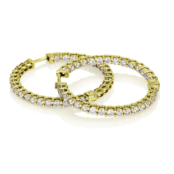 Legacy 3 carat Diamond Hoops - Yellow Gold