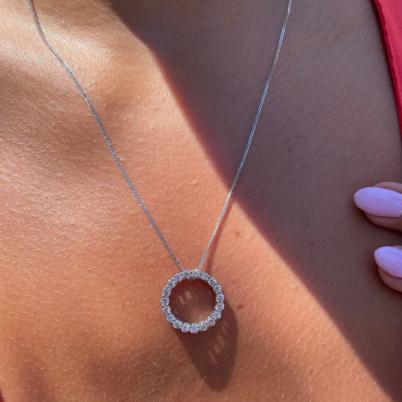14K White Gold Lir Diamond Necklace