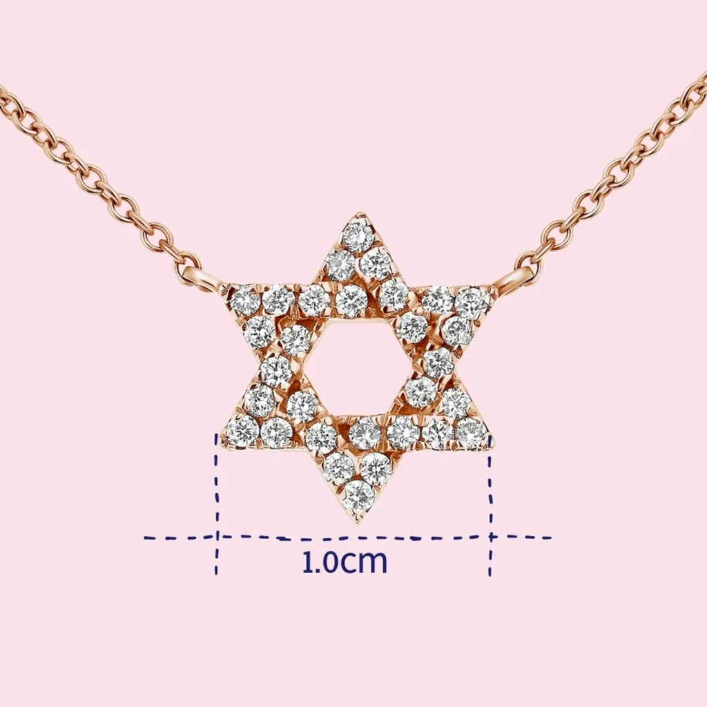 Star of David Diamond Pendant in 14K Rose Gold shlomitrogel
