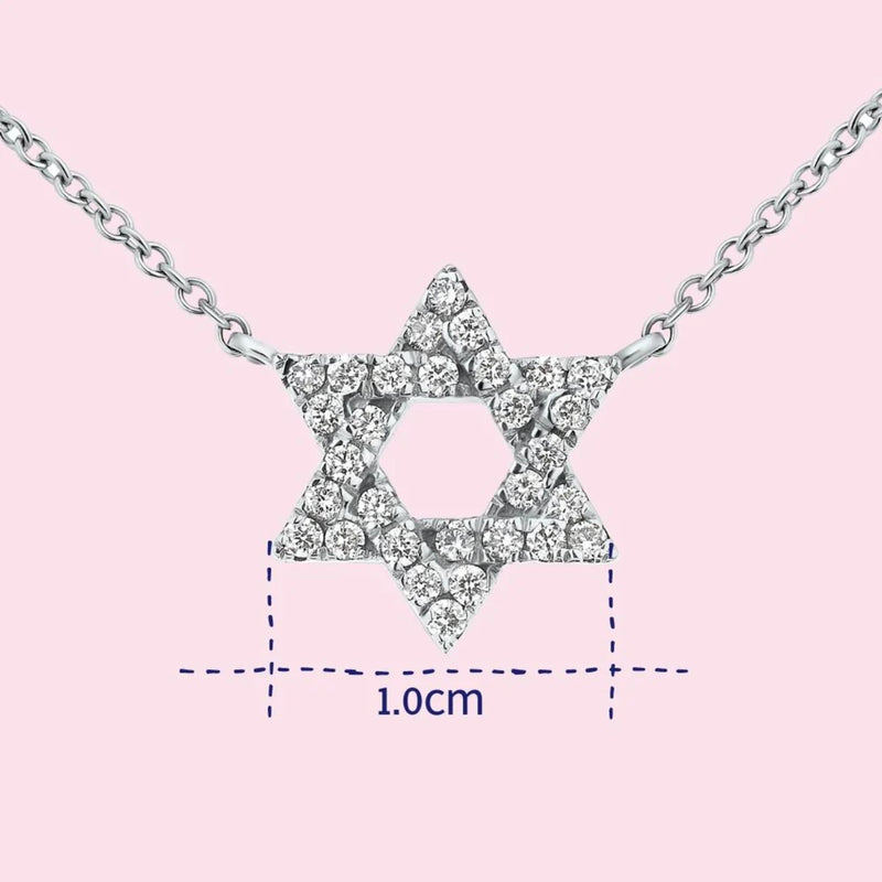 Star of David Diamond Pendant in 14K White Gold