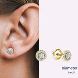 Mini Halo Diamond Earrings
