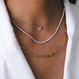 4.00 Carat Diamond Collier Necklace in 14 Karat White Gold