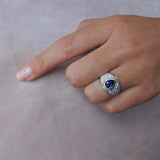 One of A Kind 2.66 Carat Sapphire and Diamond Ring