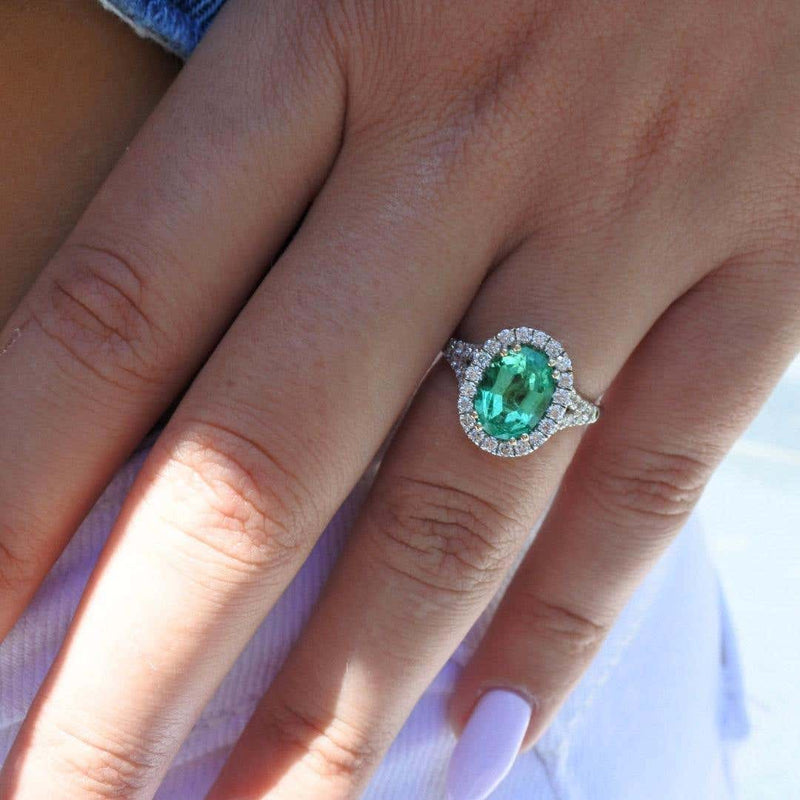 Afghan Emerald and Diamond Ring