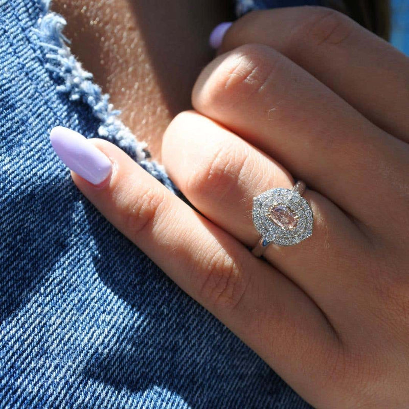 One of a Kind Fancy Orange-Pink Diamond Ring