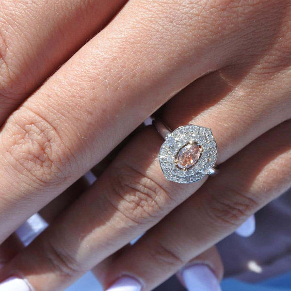 One of a Kind Fancy Orange-Pink Diamond Ring