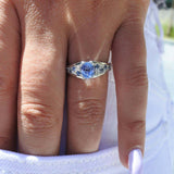 One of A Kind Blue Sapphire and Diamond Ring