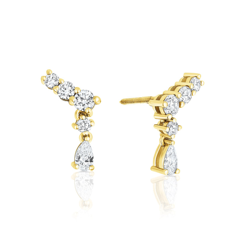 Top more than 130 round diamond earrings gold latest