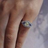 One of a Kind 1.68 Carat Yellow Diamond and Sapphire Ring