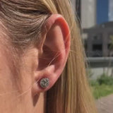 Large Diamond Halo Earrings