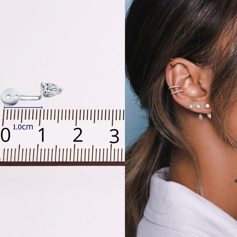 Cupid Pear & round. Diamond Ear Jackets set