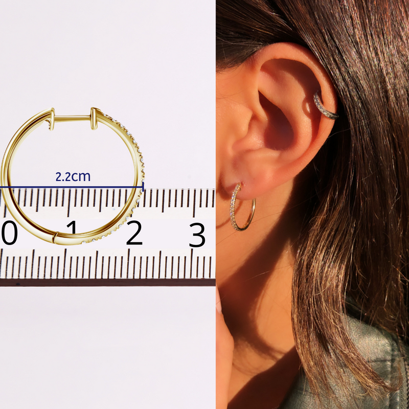 Pave Diamonds Hoops - yellow gold