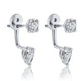 Cupid Pear & round. Diamond Ear Jackets set