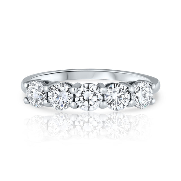 1.00 Carat 5 Stone Diamond Wedding Ring - shlomitrogel