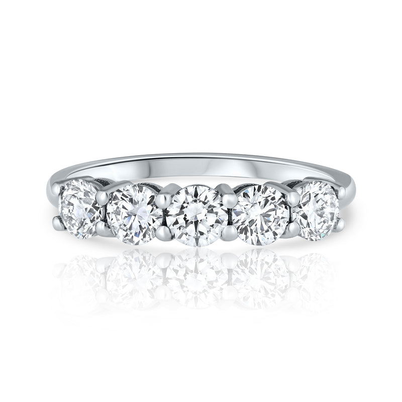 1.00 Carat 5 Stone Diamond Wedding Ring - shlomitrogel