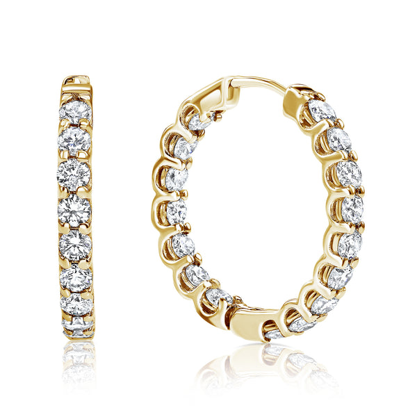 1.22 Carat "Kayla" Diamond Hoop Earrings in 14 Karat Yellow Gold - shlomitrogel