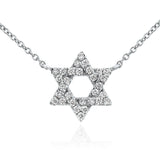 Star of David Diamond Pendant in 14K White Gold