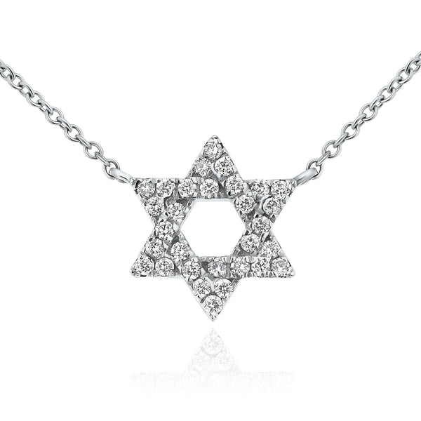 Small Dainty Diamond Magen David Chain Necklace – Velvet Box Jewels