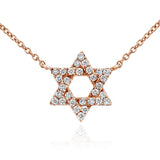 Star of David Diamond Pendant in 14K Rose Gold