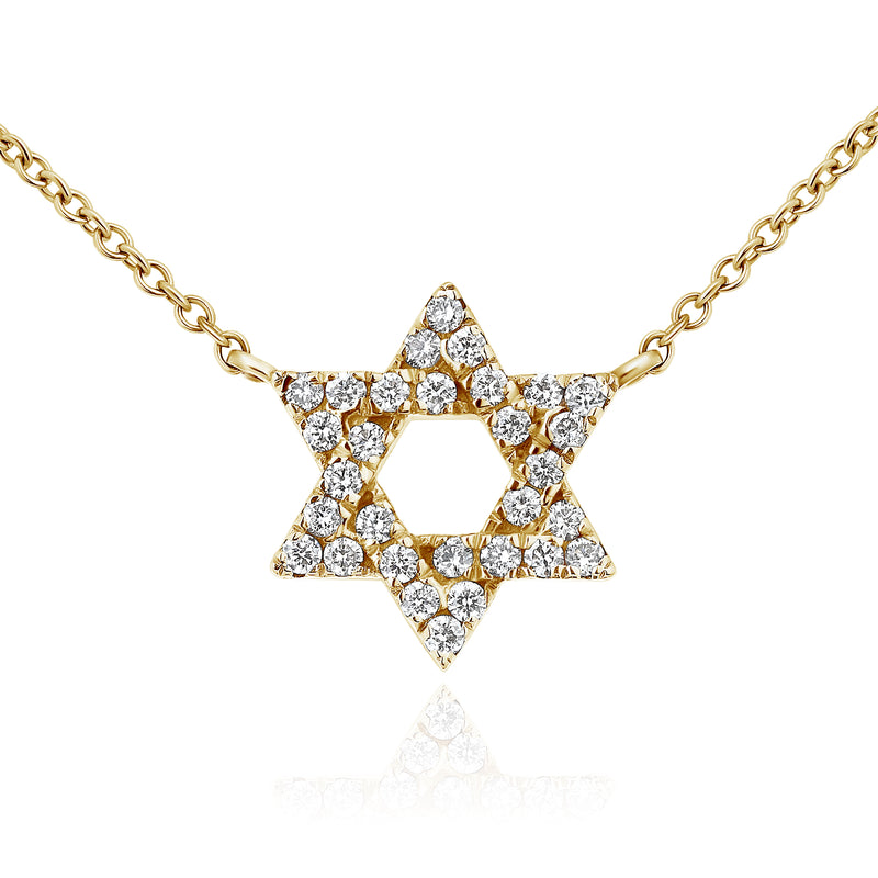 14K Solid Gold Star Of David Pendant Necklace - Yellow, Rose, or White |  eBay