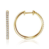 Pave Diamonds Hoops - yellow gold